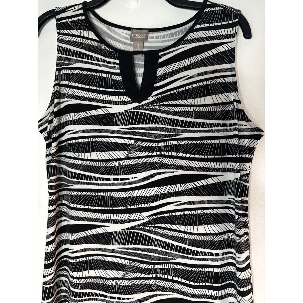 Chico's Size 1 Maxi Dress Sleeveless Women's Long Dress Travel Resort Boho Chic
